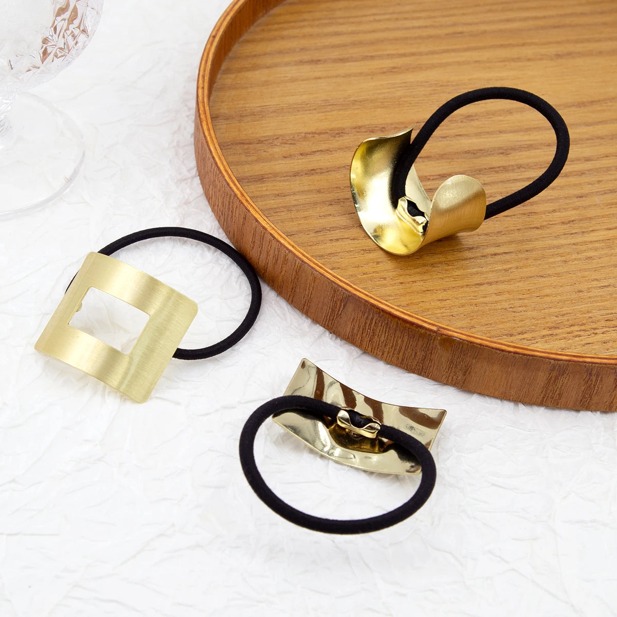 New Korea Women Hair Ropes Metal Hair Bands Ponytail Holder Rubber Band Gum for Hair Ties Scrunchies Hairband Hair Accessories