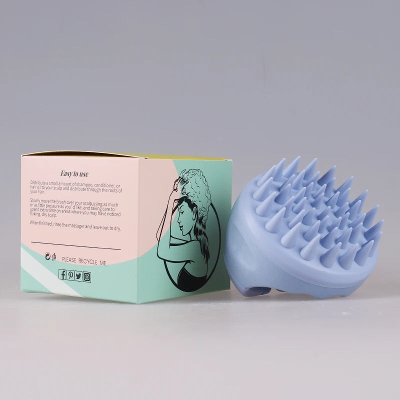 Hair Scalp Massager Brush Silicone Shampoo Brush Head Scrubber Scalp Brush