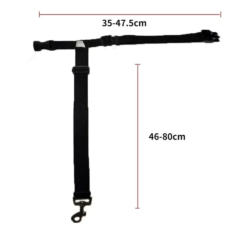 Adjustable Solid Color Pet Car Seat Belt Two-in-One Nylon Lead Leash Backseat Safety Harness Collar for Dogs Pet Travel Accessor