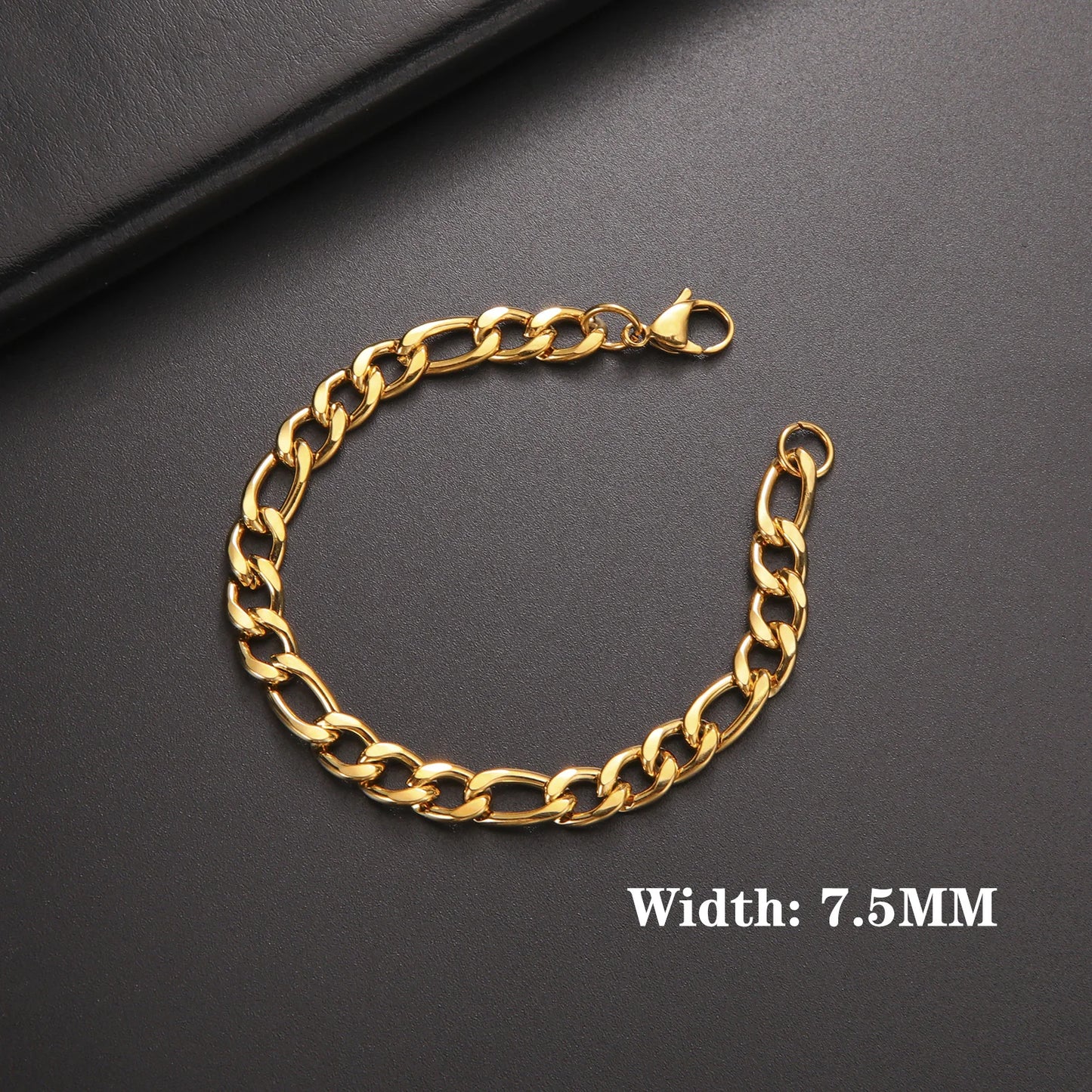Lucktune Figaro Chain Bracelet for Men Women Stainless Steel Width 3-10 MM Bracelets Punk Jewelry Couple Gift Pulsera Hombre New