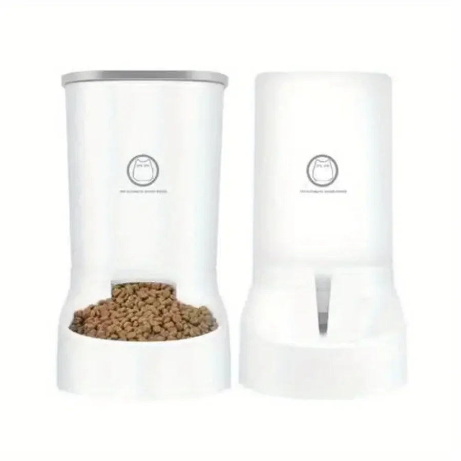 Automatic Pet Feeder: Keep Your Dog or Cat Fed with a Large Capacity Bowl & Water Drinker