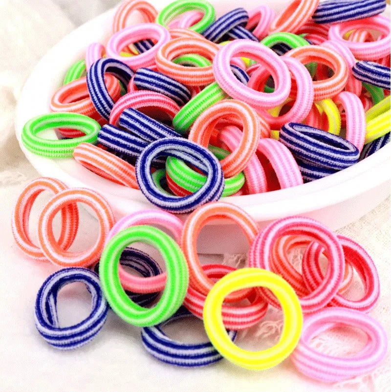 100/200PCS Women Girls Colorful Nylon Elastic Hair Bands Ponytail Hold Small Hair Tie Rubber Bands Scrunchie Hair Accessories