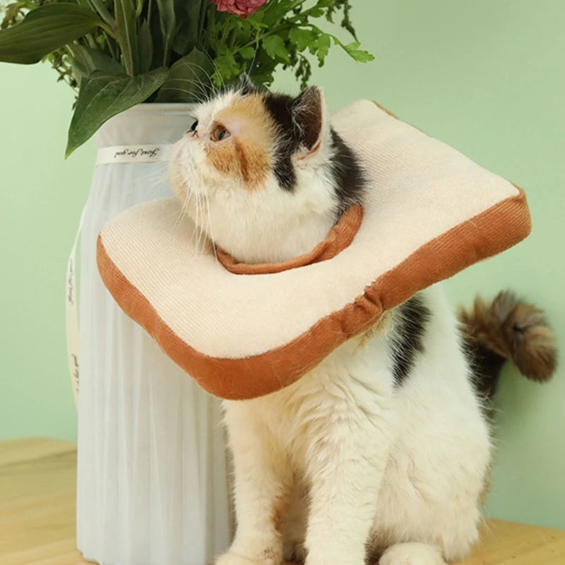 Comfortable Pet Recovery Cone Collar Toast Shaped Adjustable Recovery Collar Soft For Pet Dog Cats