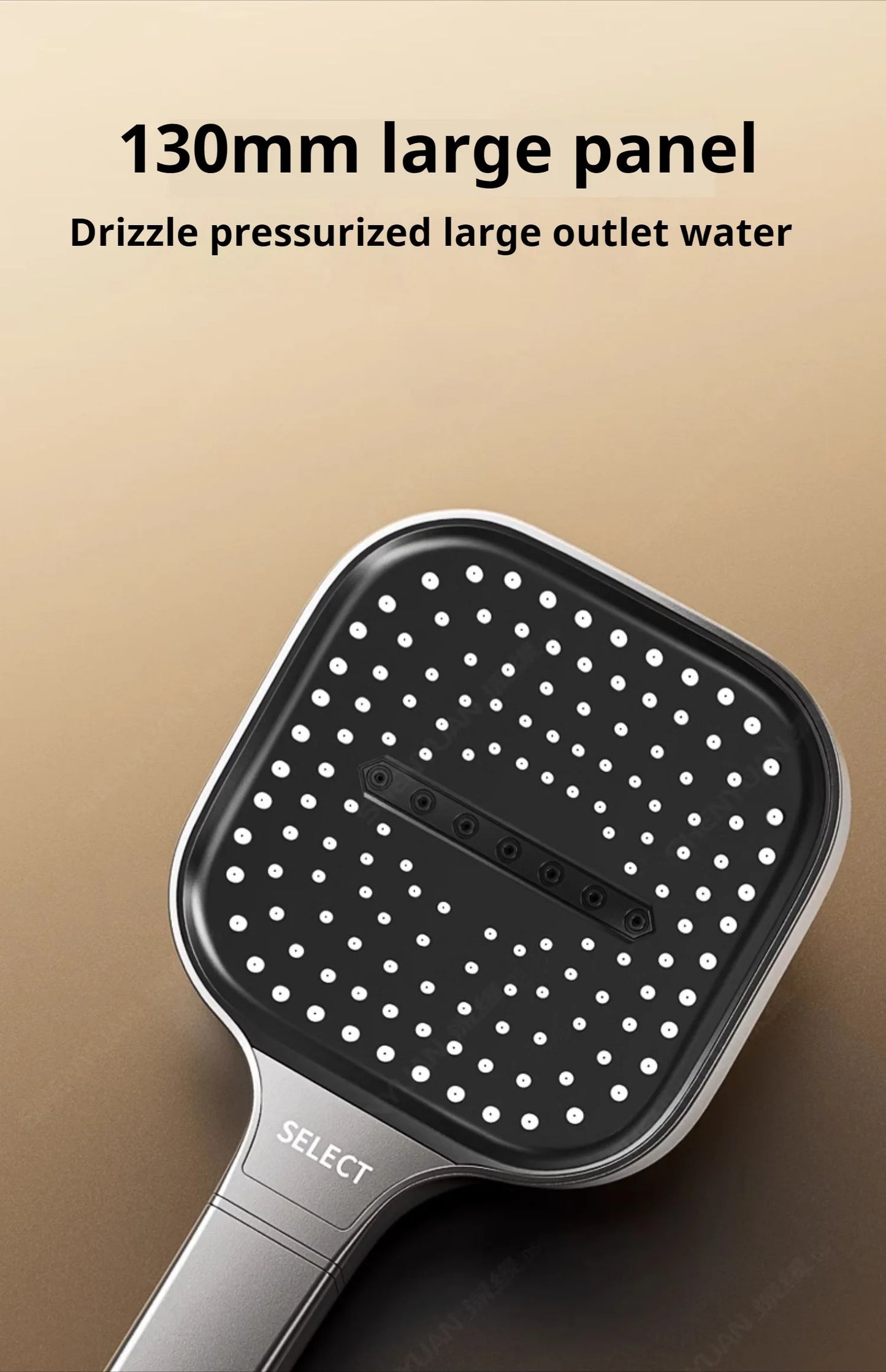 13CM Big Panel High Pressure Shower Head with Filter 3 Modes Large Flow Spray Rainfall Nozzle Square Bathroom ShowerHead