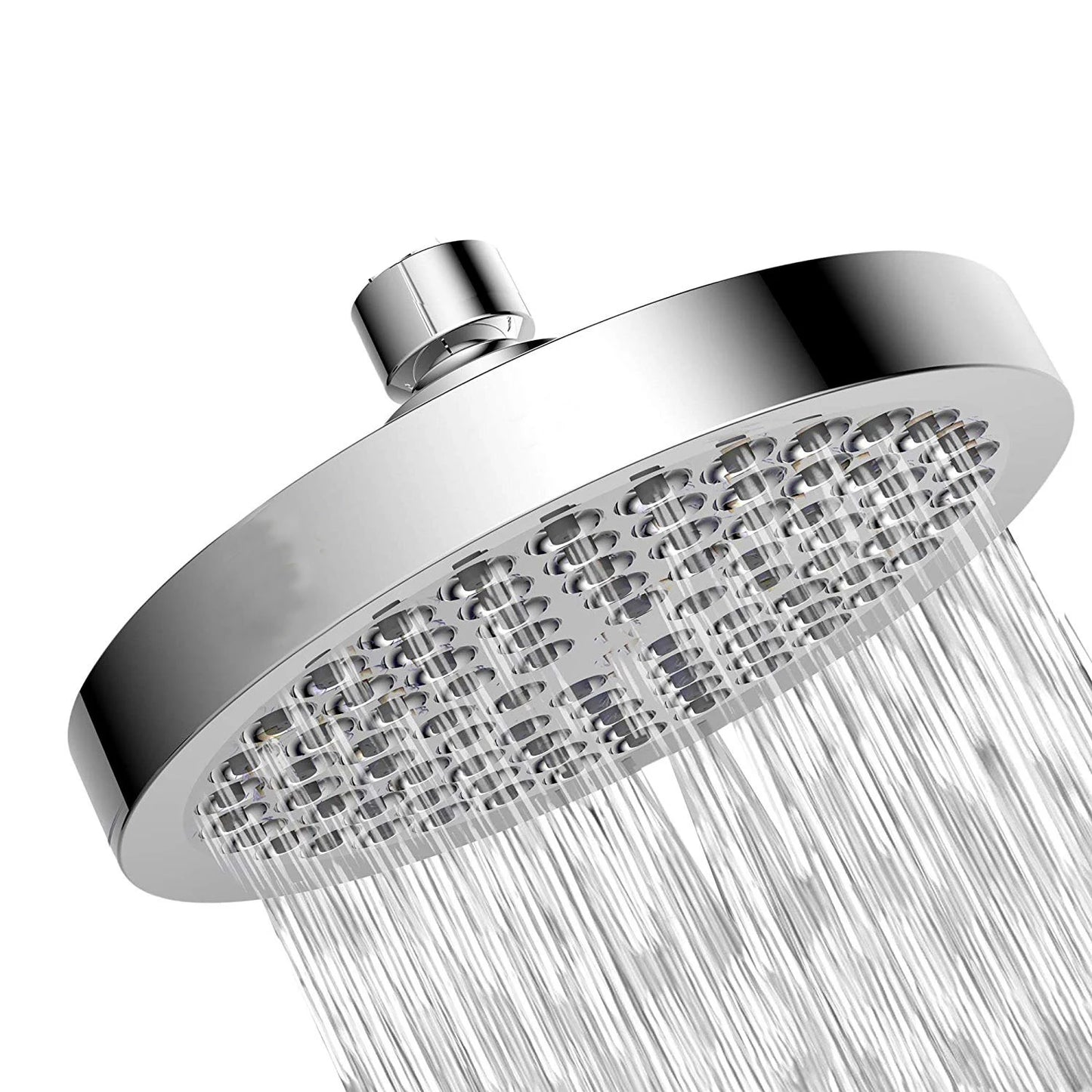 New 6 inches High Pressure Rain Shower Head with Arm 1min Installation Polished Chrome Rainfall Showerhead Anti-Clogging Nozzles