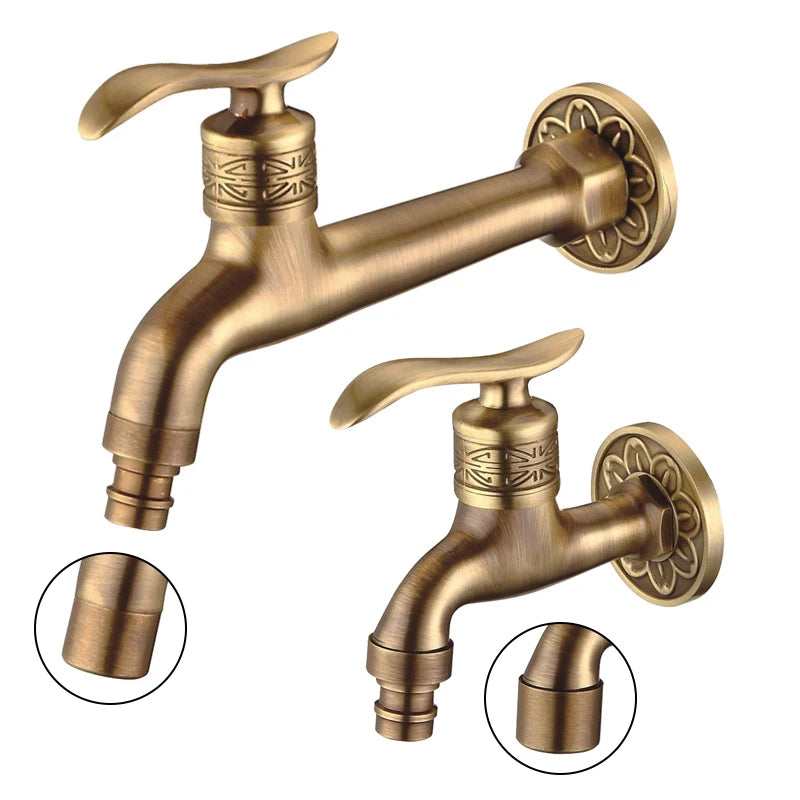 Garden Faucets Antique Bronze Terrace Wash Machine Dual Use Faucet Mop Pool Tap Crane EL7772-1