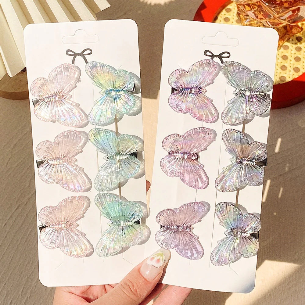 5Pcs/set Mermaid Color Fairy Butterfly Hair Clips For Women Girls Colorful Hairpins Barrettes Headwear Fashion Hair Accessories