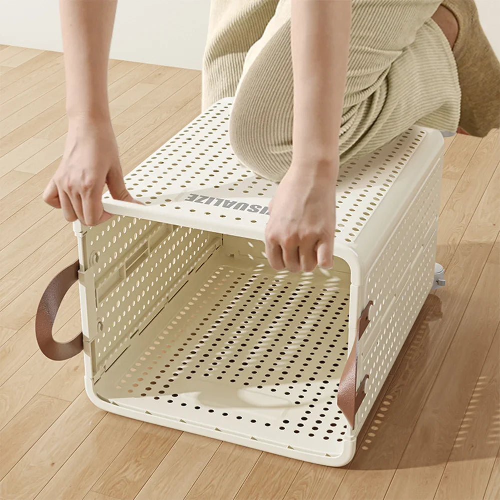 Extra Large Wheeled Folding Laundry Basket Breathable Large Capacity with Handles Suitable For Families Hotels and Dormitories