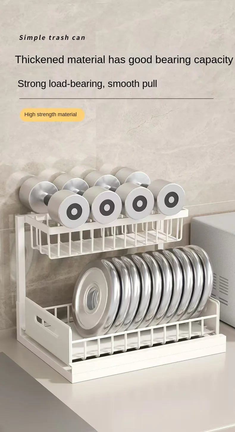 Kitchen sink cabinet organizer, multi-functional layered shelf, seasoning drawer, pull-out storage rack