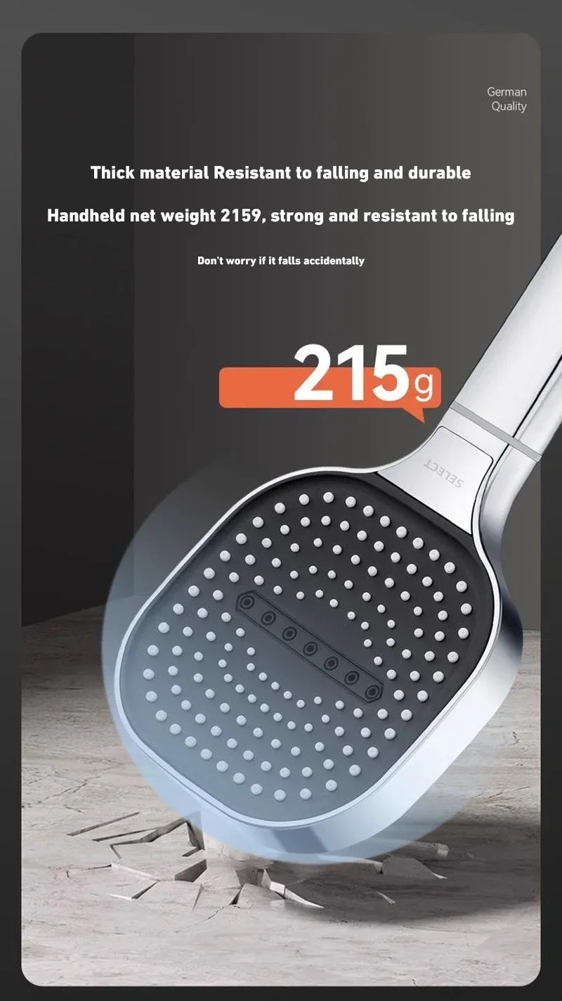 Shower Head Adjustable 3 Mode Rainfall Shower Large Flow Showerhead High Pressure Water Saving Shower Mixer Bathroom 2025