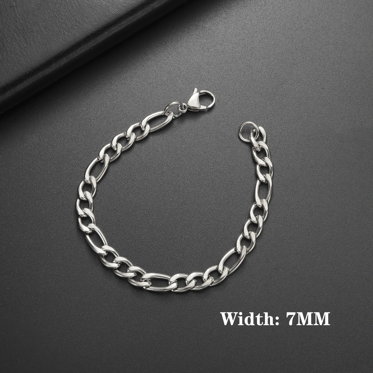 Lucktune Figaro Chain Bracelet for Men Women Stainless Steel Width 3-10 MM Bracelets Punk Jewelry Couple Gift Pulsera Hombre New