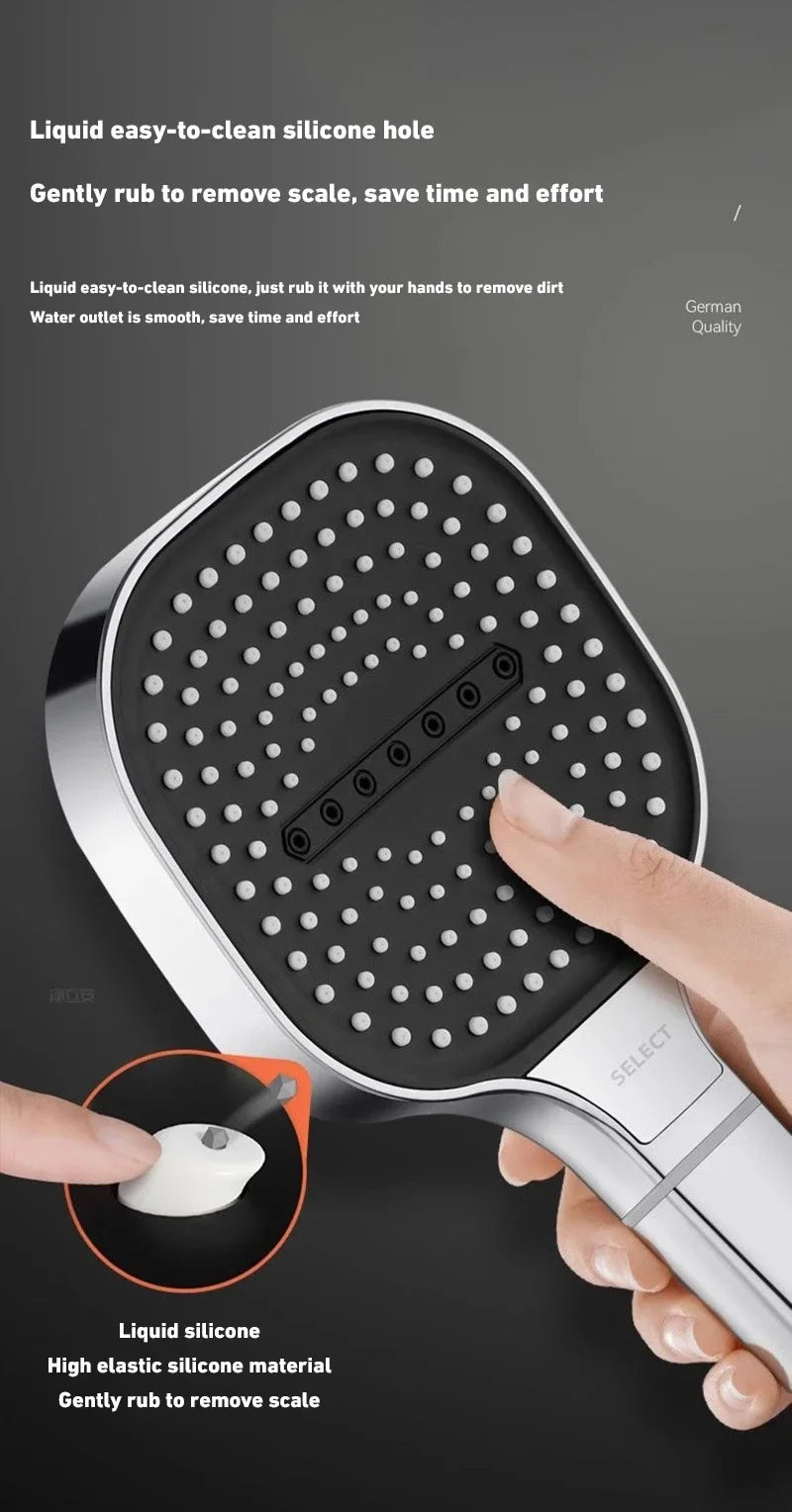 Shower Head Adjustable 3 Mode Rainfall Shower Large Flow Showerhead High Pressure Water Saving Shower Mixer Bathroom 2025