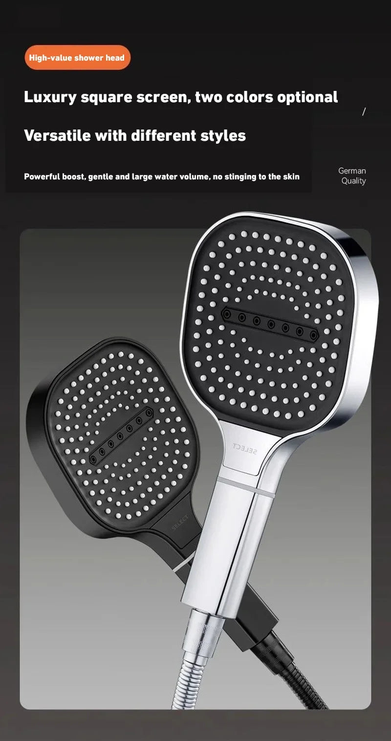 Shower Head Adjustable 3 Mode Rainfall Shower Large Flow Showerhead High Pressure Water Saving Shower Mixer Bathroom 2025