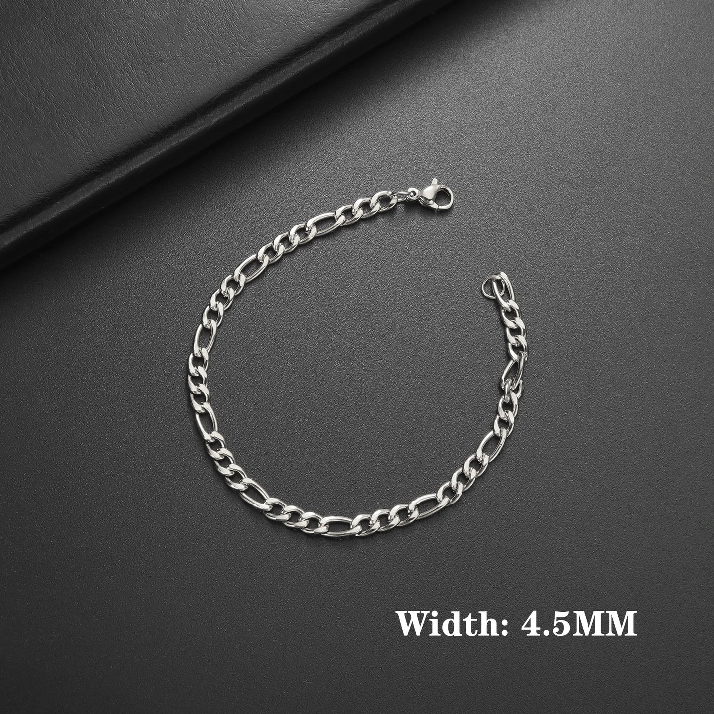 Lucktune Figaro Chain Bracelet for Men Women Stainless Steel Width 3-10 MM Bracelets Punk Jewelry Couple Gift Pulsera Hombre New