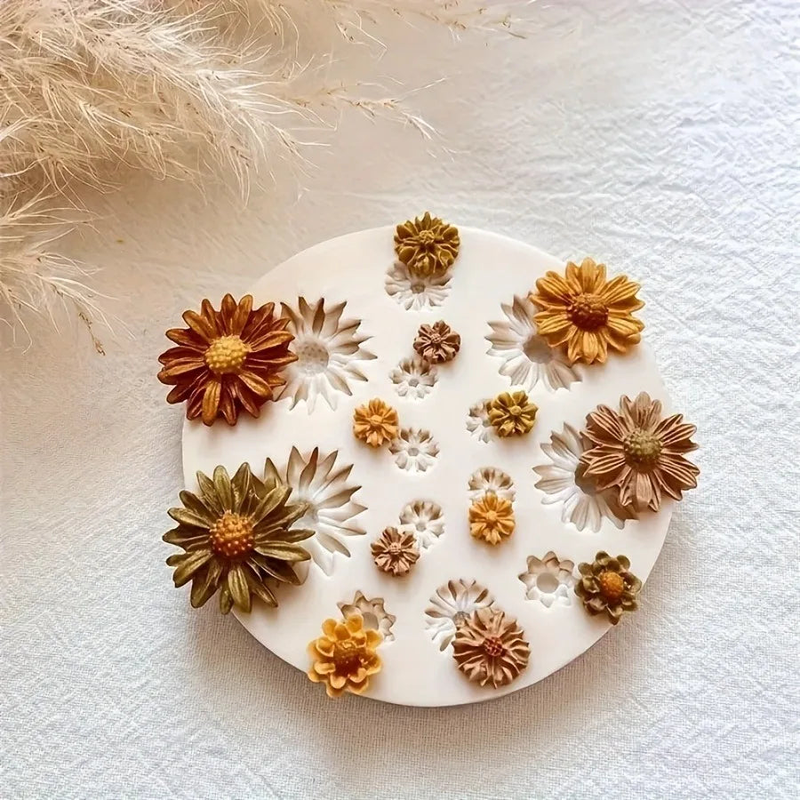 1pc Flower Silicone Mould Bouquet Polymer Clay Flower Casting Mold For DIY Earring Pendants Making Polymer Clay Craft Moulds DIY
