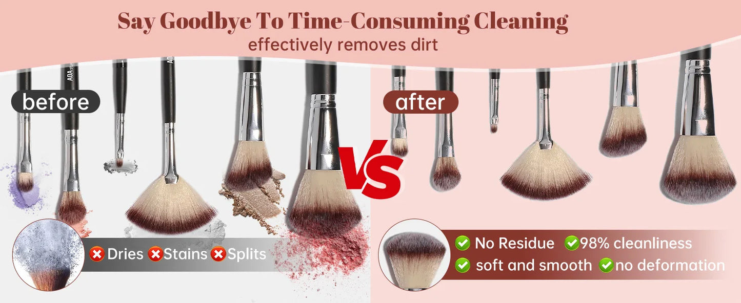 3 IN 1 Electric Makeup Brush Cleaner Machine With Makeup Brush Dryer-Holder-Portable Automatic USB Cosmetic Brushes Cleaner Tool