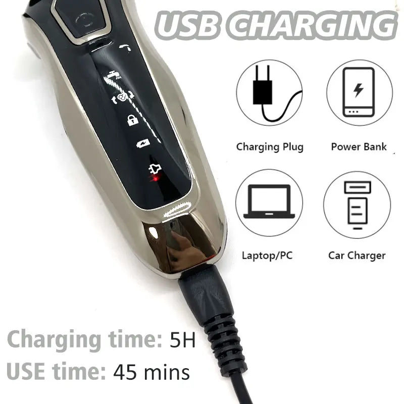 New Electric Shaver for Men 4D Electric Beard Trimmer USB Rechargeable Professional Hair Trimmer Hair Cutter Adult Razor for Men