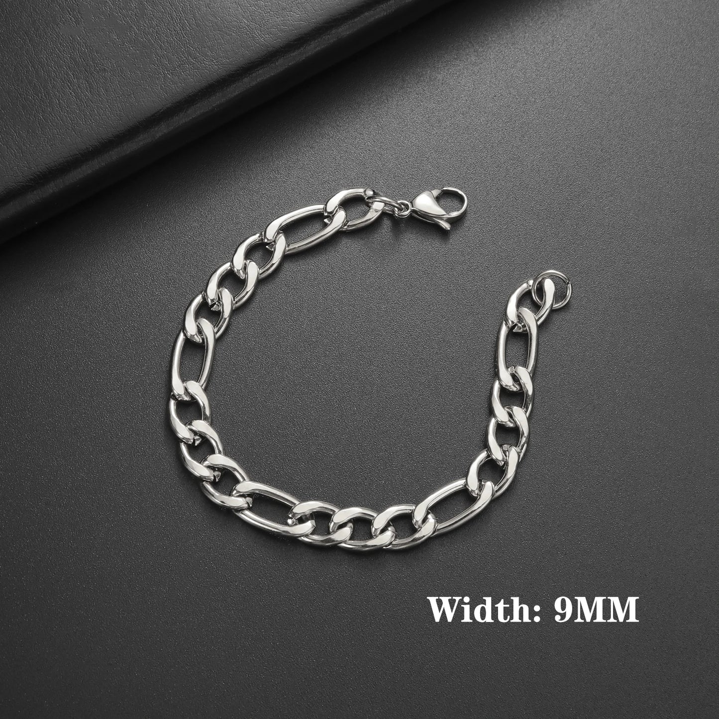Lucktune Figaro Chain Bracelet for Men Women Stainless Steel Width 3-10 MM Bracelets Punk Jewelry Couple Gift Pulsera Hombre New