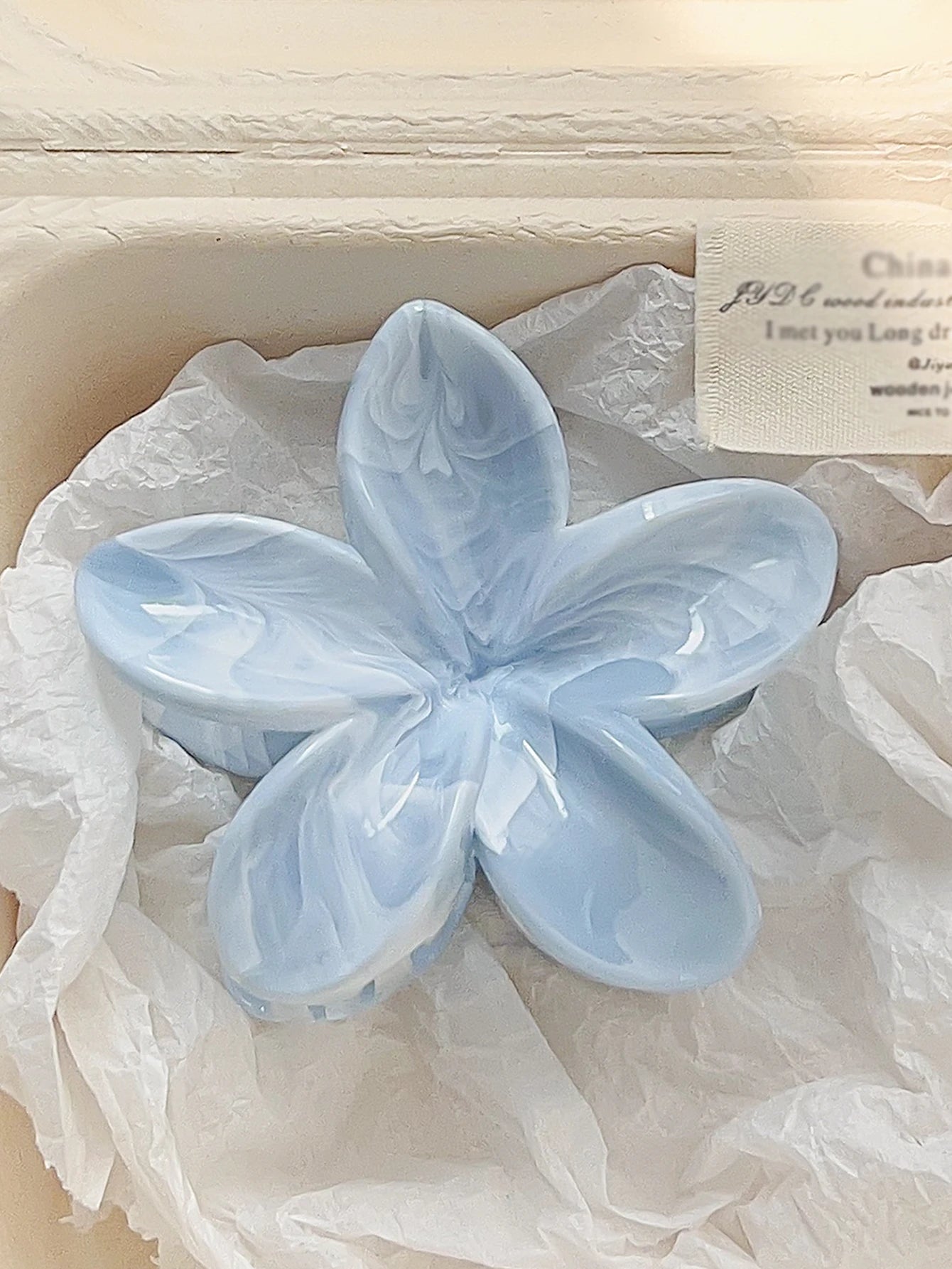 2 Pcs Hawaiian Flower Claw Clips for Women,Marble Vein Flower Hair Claw Clips for Thin Hair,Cute Beach Hair Accessories