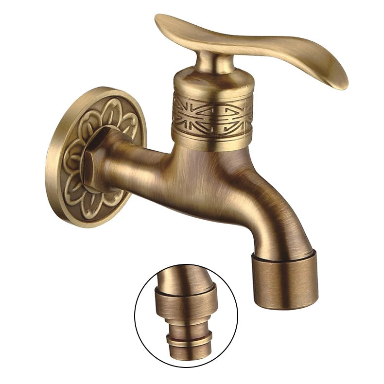Garden Faucets Antique Bronze Terrace Wash Machine Dual Use Faucet Mop Pool Tap Crane EL7772-1