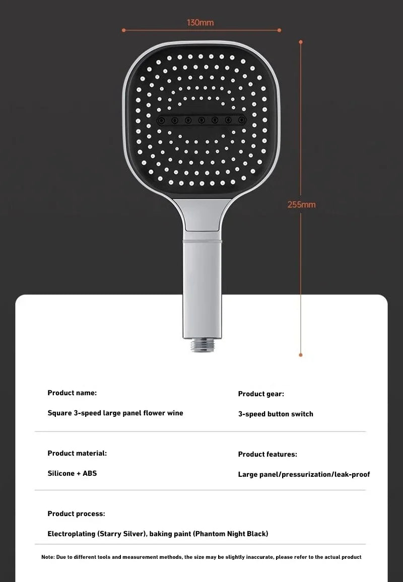 Shower Head Adjustable 3 Mode Rainfall Shower Large Flow Showerhead High Pressure Water Saving Shower Mixer Bathroom 2025