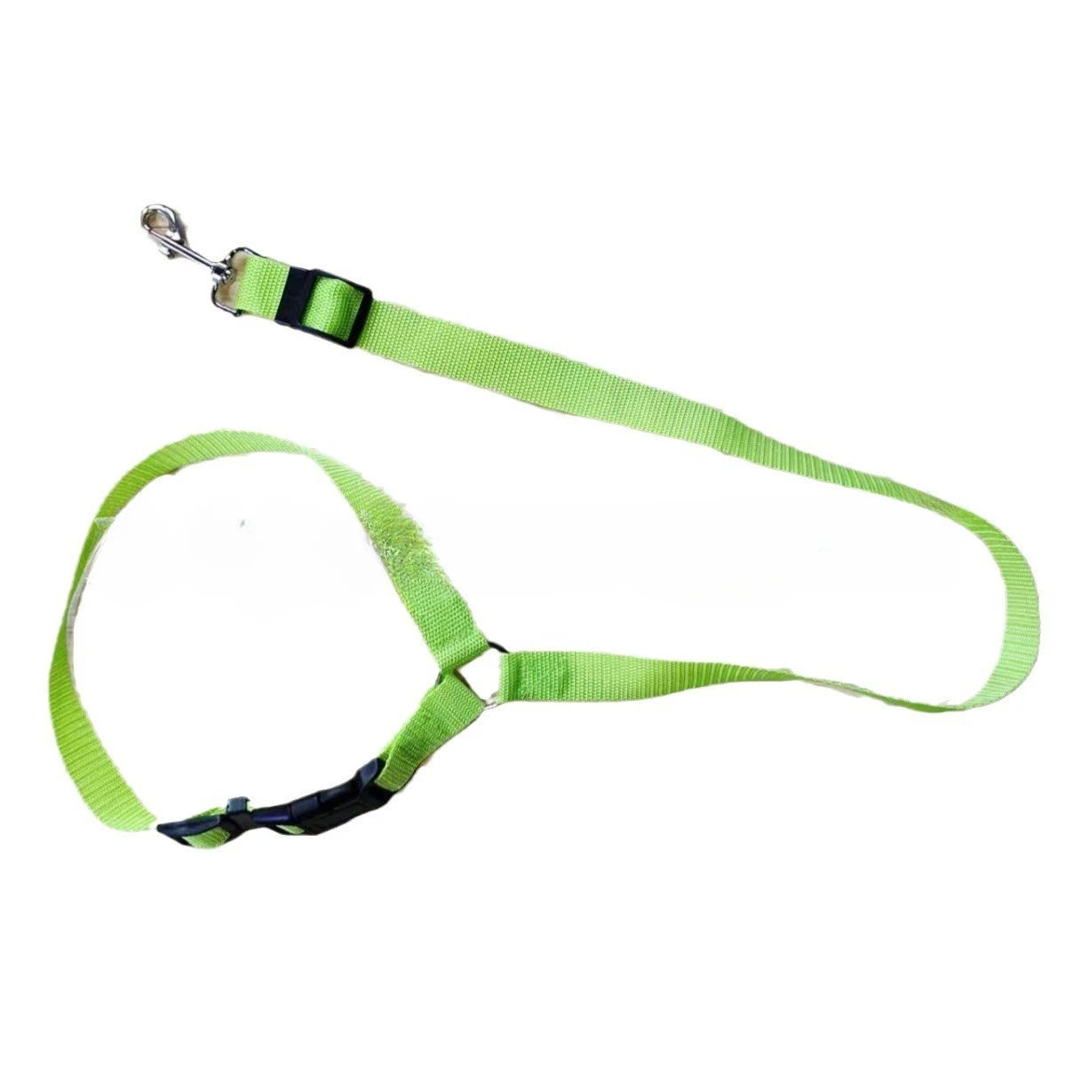 Adjustable Solid Color Pet Car Seat Belt Two-in-One Nylon Lead Leash Backseat Safety Harness Collar for Dogs Pet Travel Accessor