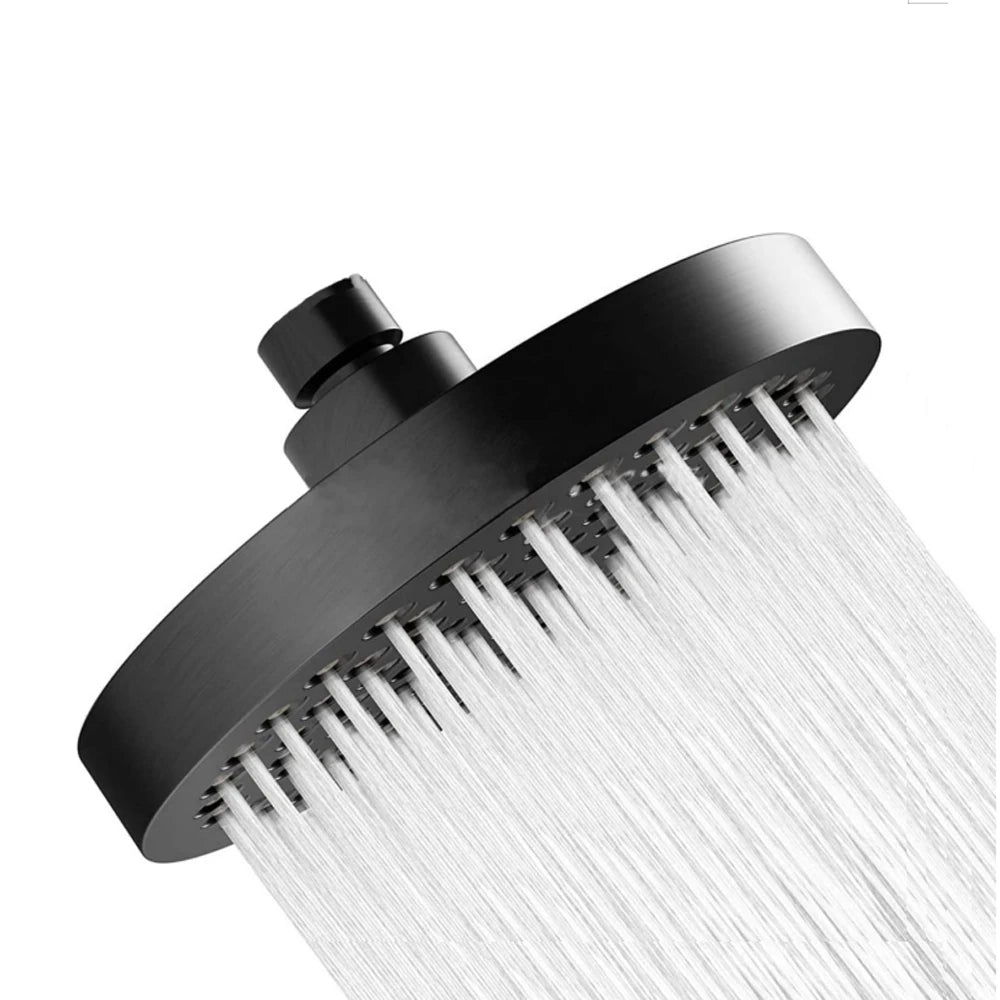 New 6 inches High Pressure Rain Shower Head with Arm 1min Installation Polished Chrome Rainfall Showerhead Anti-Clogging Nozzles