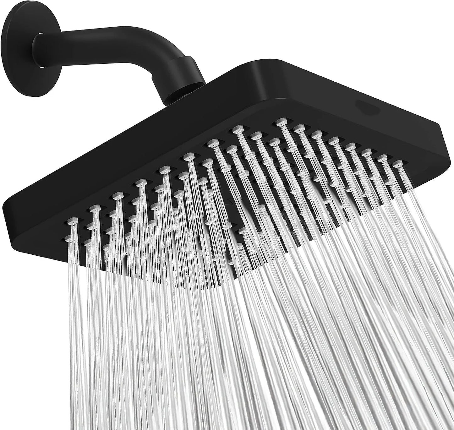 New 6 inches High Pressure Rain Shower Head with Arm 1min Installation Polished Chrome Rainfall Showerhead Anti-Clogging Nozzles