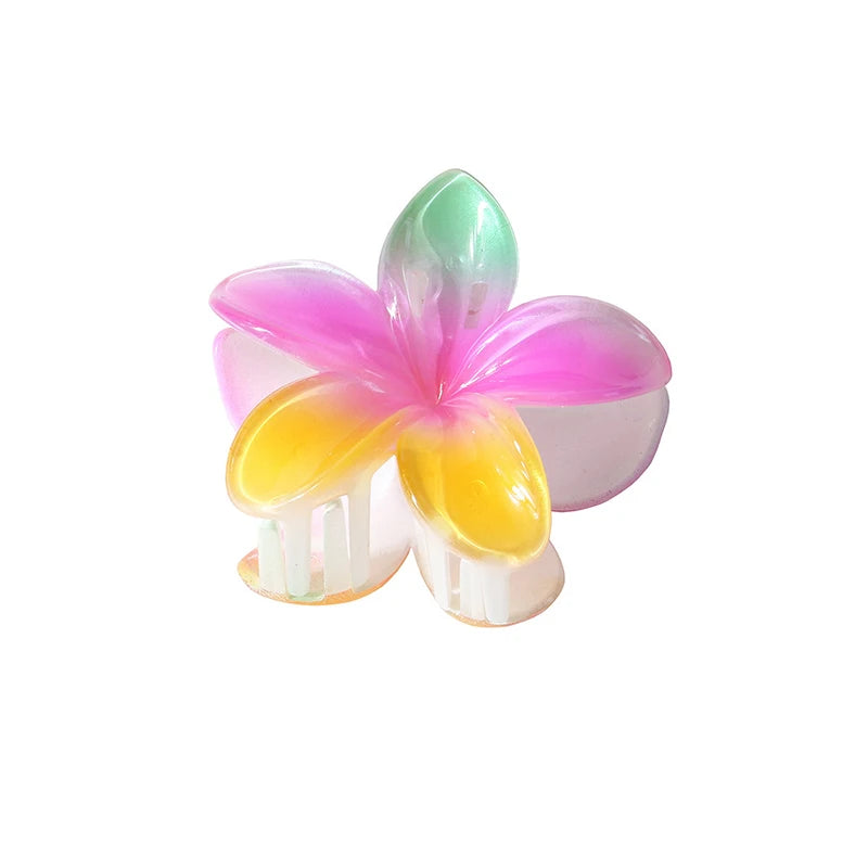 Pearl Light 8CM Summer Flower Hair Claw Clip Hairpin Barrettes Ponytail Holder Beach Head Accessories Women Girls Hair Clip