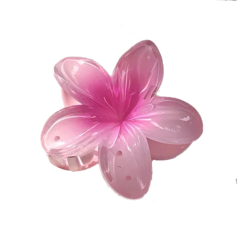 Pearl Light 8CM Summer Flower Hair Claw Clip Hairpin Barrettes Ponytail Holder Beach Head Accessories Women Girls Hair Clip