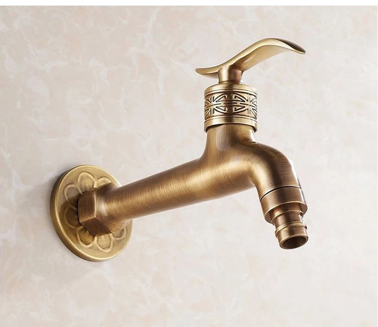 Garden Faucets Antique Bronze Terrace Wash Machine Dual Use Faucet Mop Pool Tap Crane EL7772-1