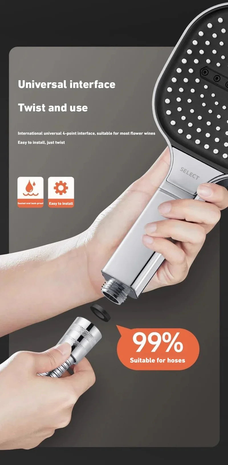 Shower Head Adjustable 3 Mode Rainfall Shower Large Flow Showerhead High Pressure Water Saving Shower Mixer Bathroom 2025
