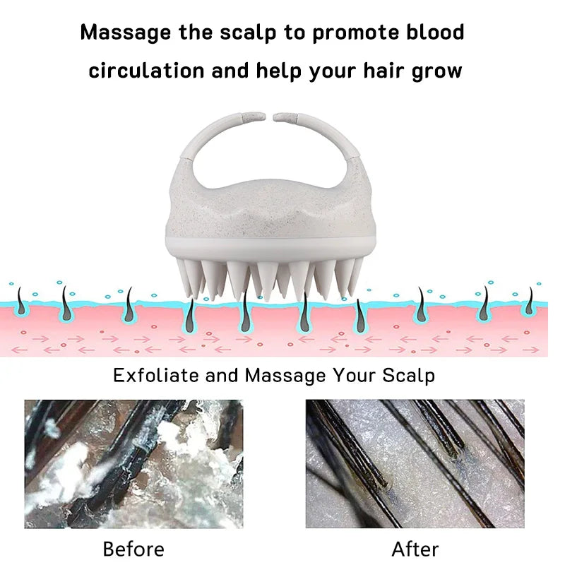 Hair Scalp Massager Brush Silicone Shampoo Brush Head Scrubber Scalp Brush