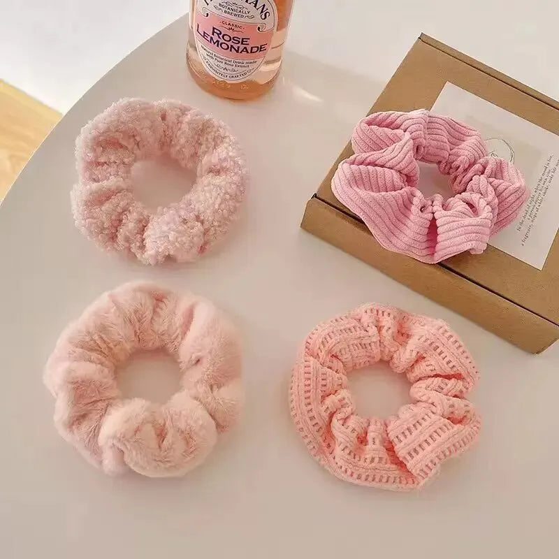7/21 Pcs/Set Women Hair Scrunchies Set Plush Solid Hair Band for Girls Ponytail Holder Rubber Bands Hair Ties Hair Accessories