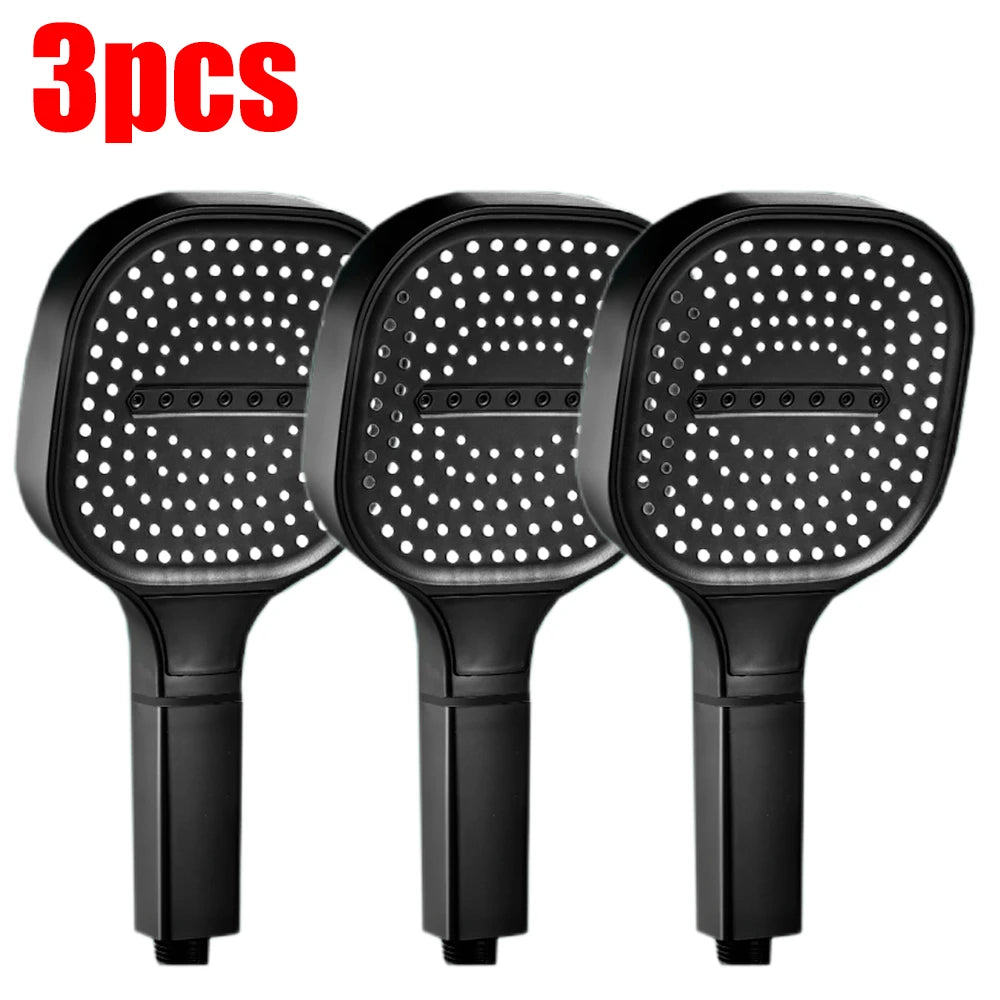 13CM Big Panel High Pressure Shower Head with Filter 3 Modes Large Flow Spray Rainfall Nozzle Square Bathroom ShowerHead