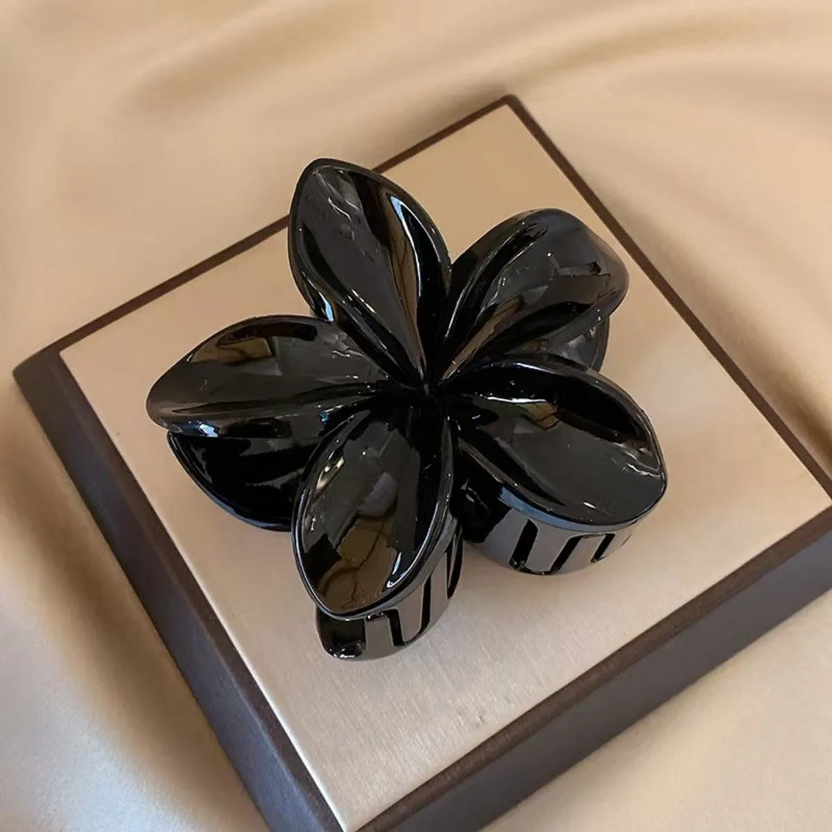 Women's Laser Mermaid Princess Flower Shaped 8cm/3.15in Large-Size Brown Beige Lightweight Plastic Hair Clips Fashionable