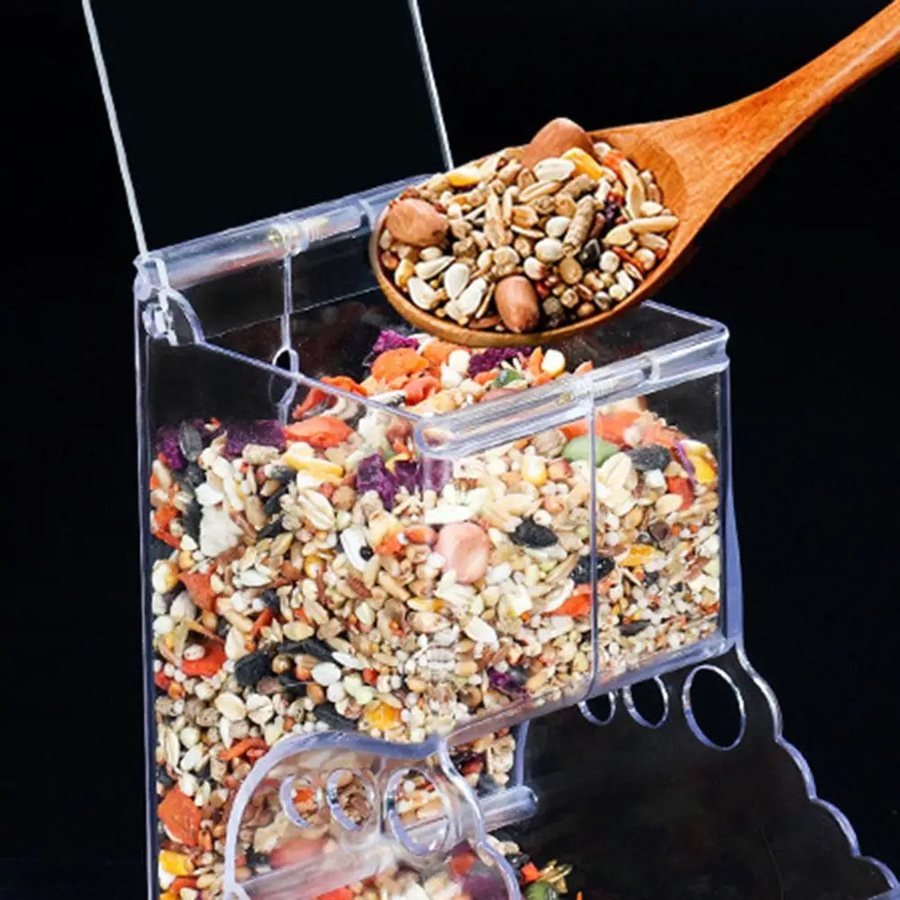 Hamster Rabbit Food Dispenser Feeder Plastic Clear Automatic Pet Feeder For Hamster Guinea Pigs Food Bowl Container