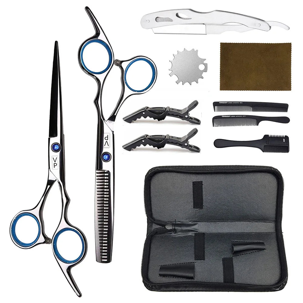 6.0" Hair Scissors Professional Hairdressing Scissors Set Barber Scissors Thinning Shears Hair Cutting Tool Hairdresser Scissors