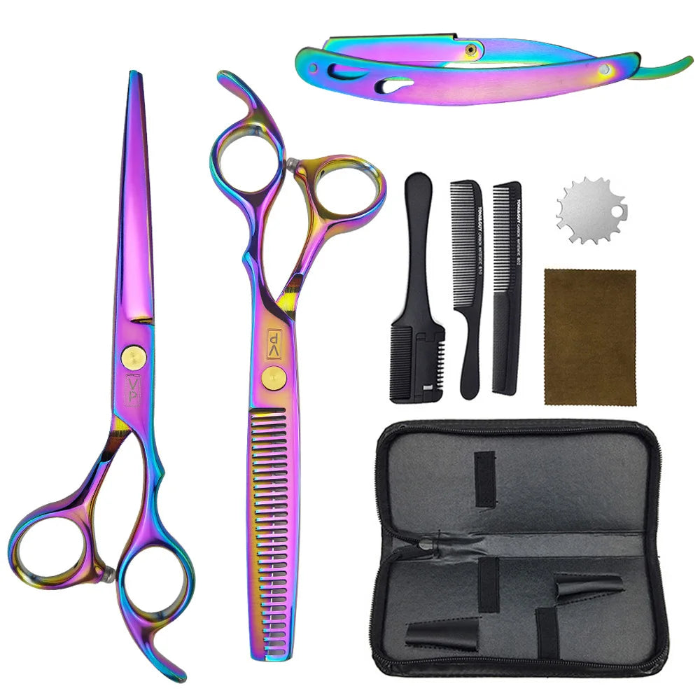 6.0" Hair Scissors Professional Hairdressing Scissors Set Barber Scissors Thinning Shears Hair Cutting Tool Hairdresser Scissors