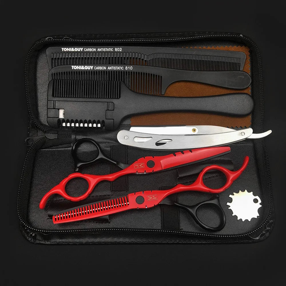 6.0" Hair Scissors Professional Hairdressing Scissors Set Barber Scissors Thinning Shears Hair Cutting Tool Hairdresser Scissors