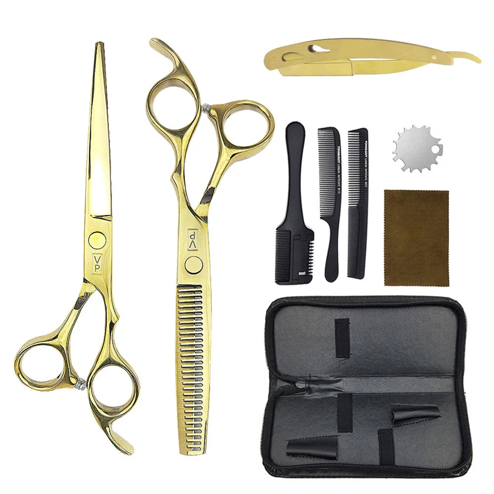 6.0" Hair Scissors Professional Hairdressing Scissors Set Barber Scissors Thinning Shears Hair Cutting Tool Hairdresser Scissors