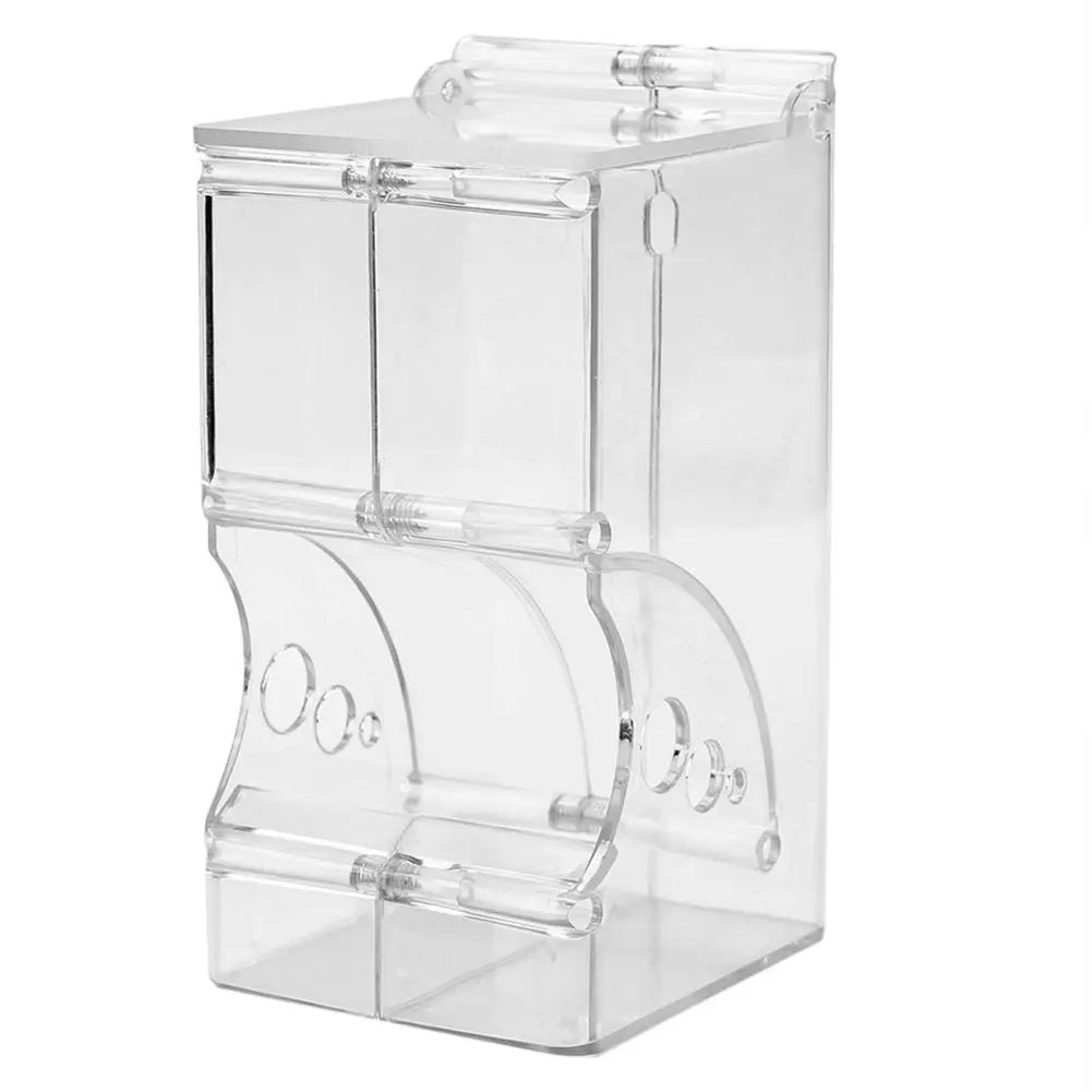 Hamster Rabbit Food Dispenser Feeder Plastic Clear Automatic Pet Feeder For Hamster Guinea Pigs Food Bowl Container