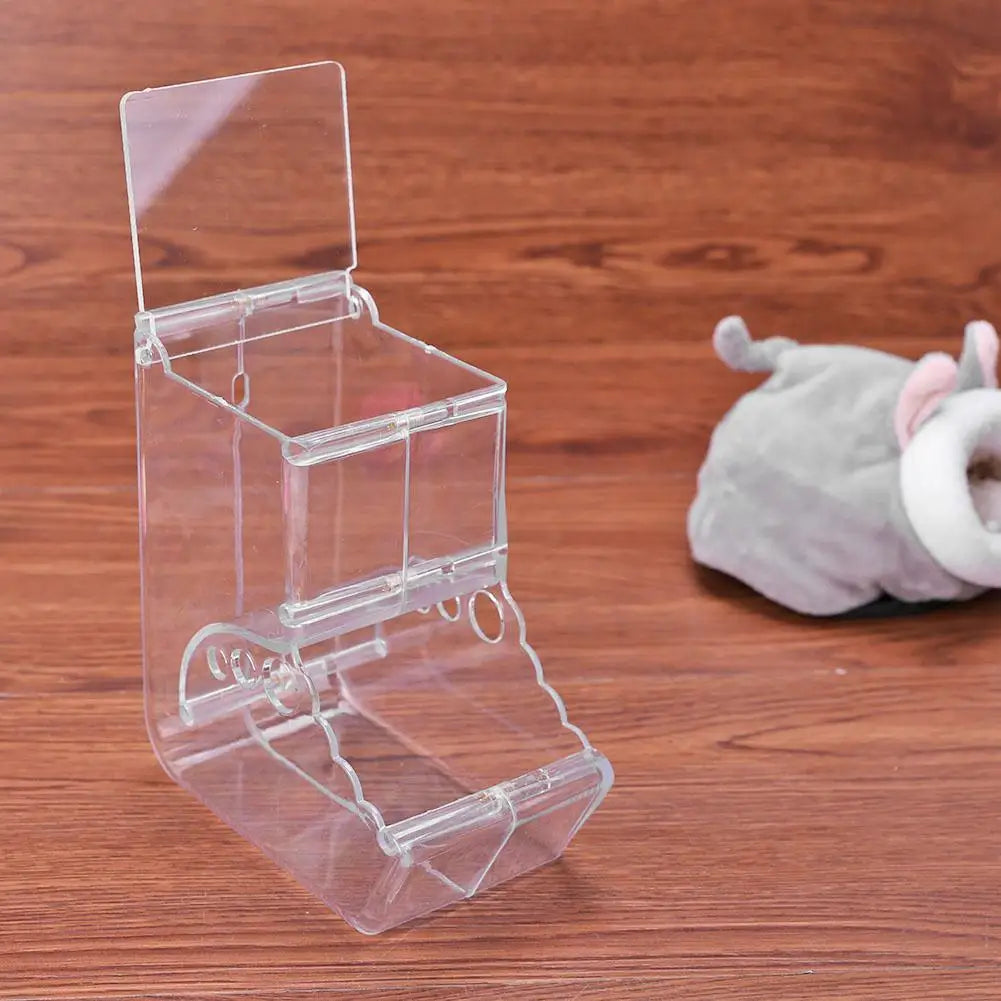 Hamster Rabbit Food Dispenser Feeder Plastic Clear Automatic Pet Feeder For Hamster Guinea Pigs Food Bowl Container