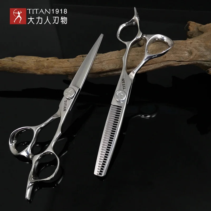 TITAN professional hairdresser barber tools salon hair cutting  thinning shears set of 6.0 7 inch hair  scissors