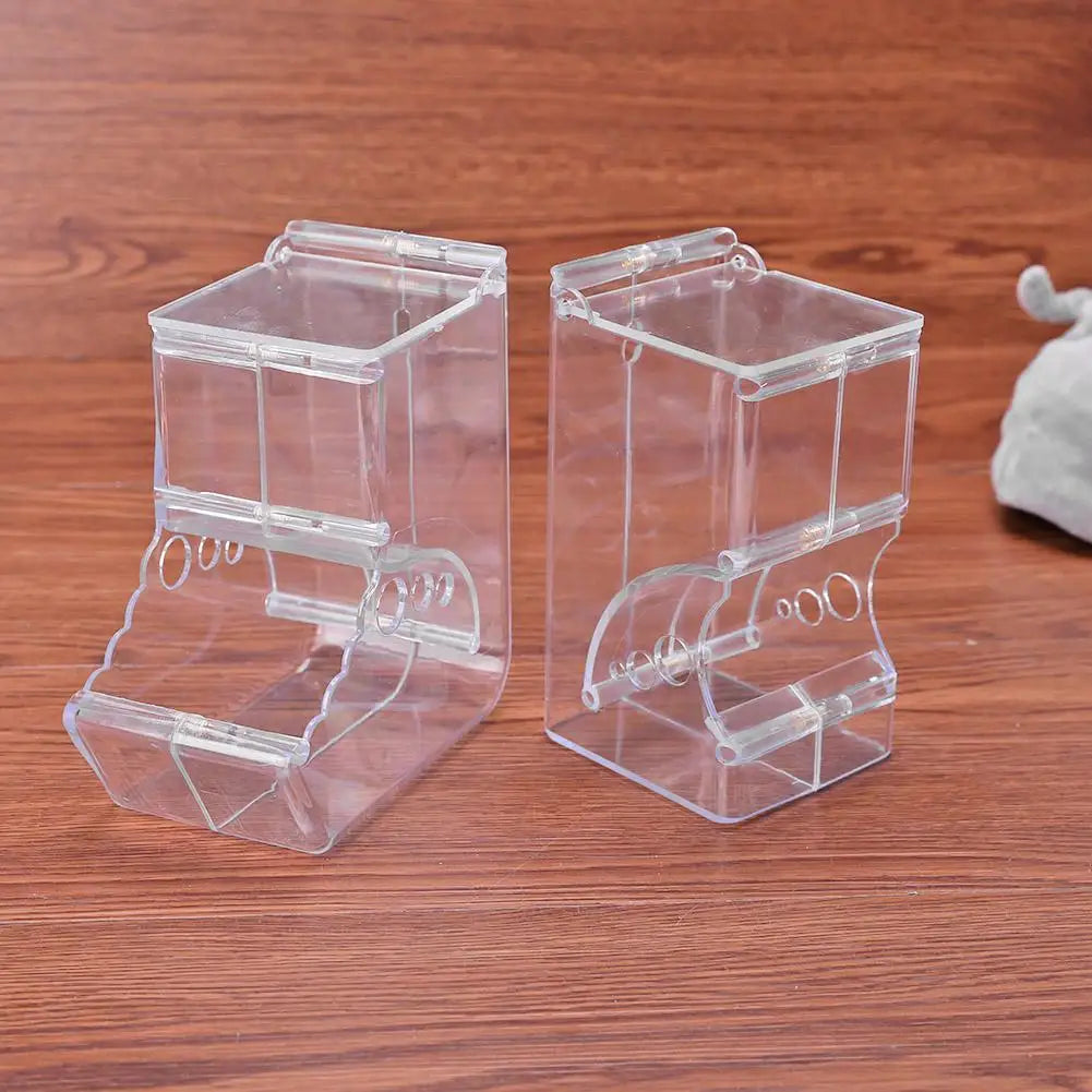 Hamster Rabbit Food Dispenser Feeder Plastic Clear Automatic Pet Feeder For Hamster Guinea Pigs Food Bowl Container
