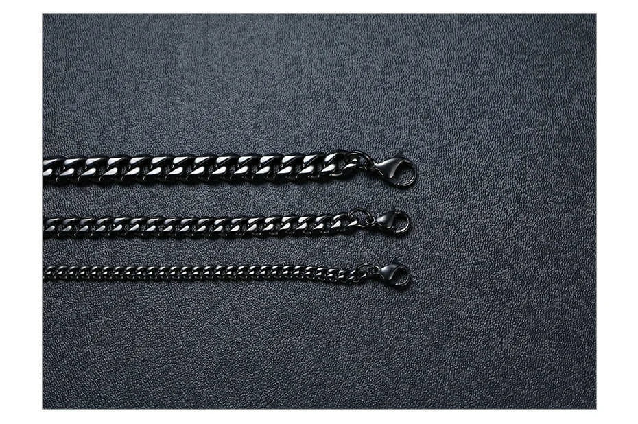 Vnox 18-70cm Curb Chain Necklaces 3-11mm Men's Miami Cuban Link Classic Punk Heavy Metal Stainless Steel Long Women Necklace