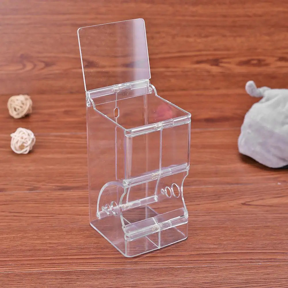 Hamster Rabbit Food Dispenser Feeder Plastic Clear Automatic Pet Feeder For Hamster Guinea Pigs Food Bowl Container