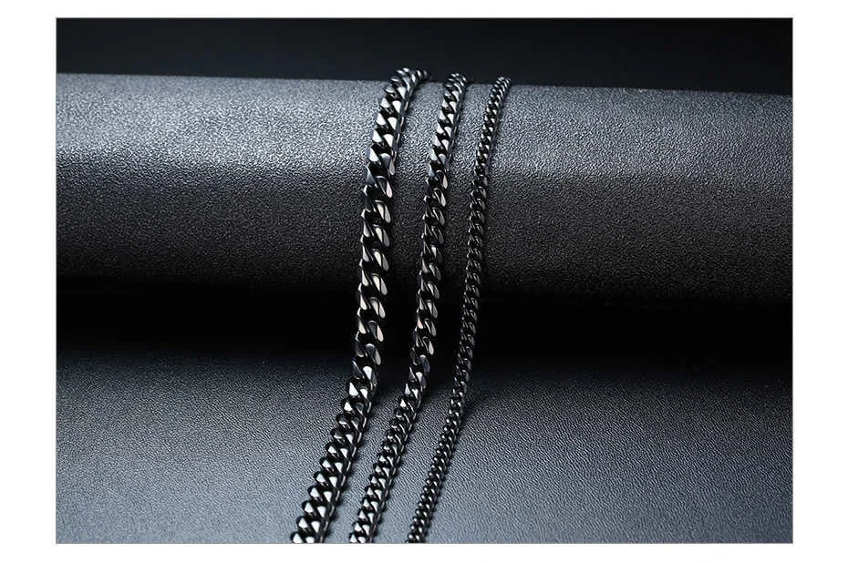 Vnox 18-70cm Curb Chain Necklaces 3-11mm Men's Miami Cuban Link Classic Punk Heavy Metal Stainless Steel Long Women Necklace