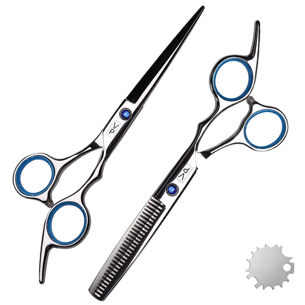 6.0" Hair Scissors Professional Hairdressing Scissors Set Barber Scissors Thinning Shears Hair Cutting Tool Hairdresser Scissors
