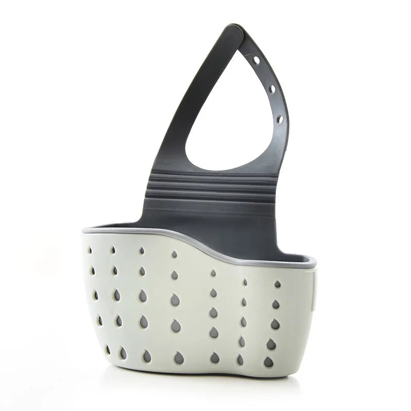 1-4PCS Household Adjustable Button Type Sink Drain Hanging Bag Kitchen Storage Shelf Faucet Sponge Twolayer Drain Hanging Basket